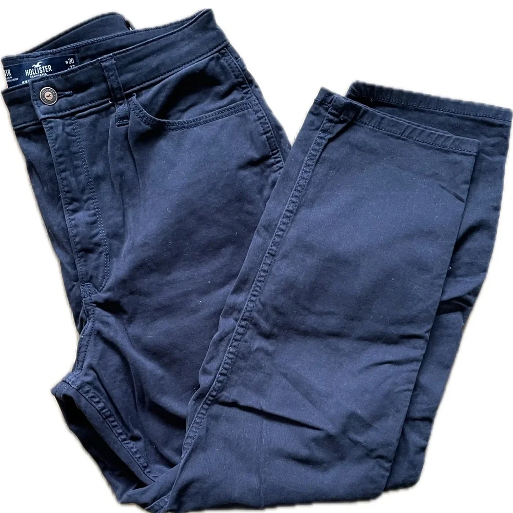 Hollister Navy Blue Chinos - Picture 1 of 4